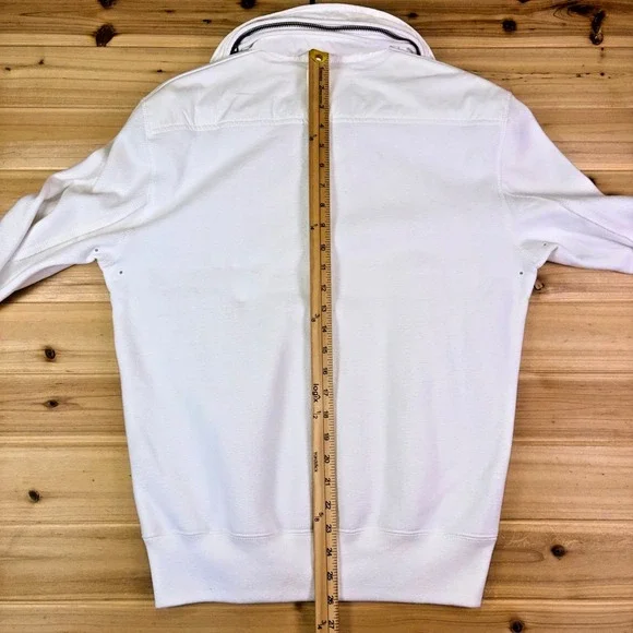 Polo Ralph Lauren Jacket Mens Small White Lightweight Hooded Full Zip Jacket